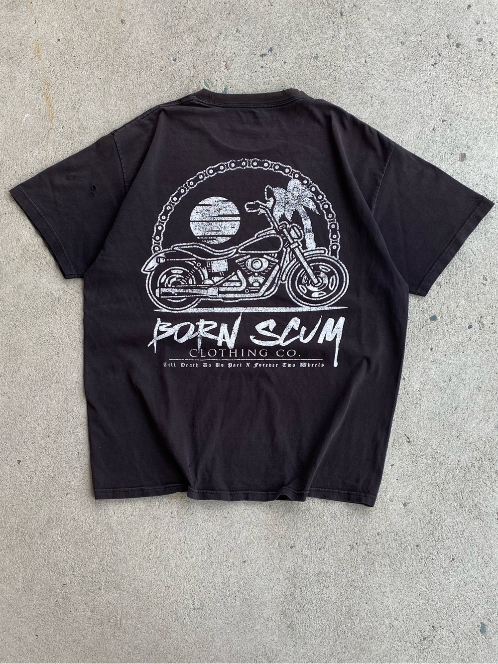 Born Scum Worn-In Motorcycle Biker Tee Shirt